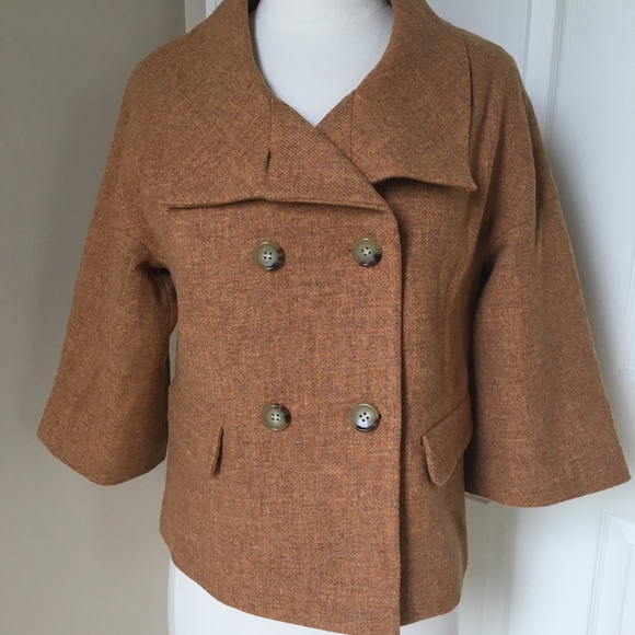Talbots 4P 100% wool rust jacket peacoat - Picture 5 of 7